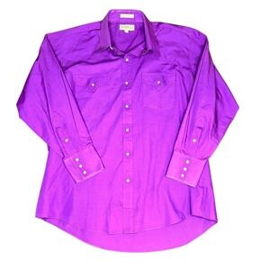 Sheplers Men's XL Purple Pearl Snap Western Shirt Long Sleeve Vintage